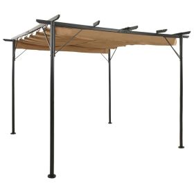 Pergola with Retractable Roof Taupe 9.8'x9.8' Steel 0.6 oz/ft¬≤