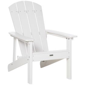 Adirondack Chair, Faux Wood Patio & Fire Pit Chair, Weather Resistant HDPE for Deck, Outside Garden, Porch, Backyard, White