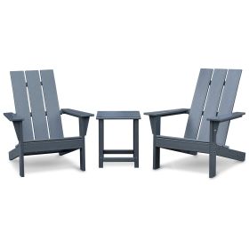 Outdoor Adirondack Chair Set of 2 and Table Set,HDPE All-weather Fire Pit Chair