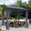 10x10 Ft Outdoor Patio Garden Gazebo Tent With Curtains,Gray