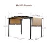 12 x 9 Ft Outdoor Pergola Patio Gazebo,Retractable Shade Canopy,Steel Frame Grape Gazebo,Sunshelter Pergola