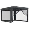 Party Tent with 4 Mesh Sidewalls Anthracite 9.8'x13.1' HDPE