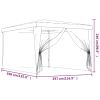 Party Tent with 4 Mesh Sidewalls Anthracite 9.8'x13.1' HDPE