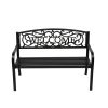 50" Outdoor Welcome Backrest Cast Iron&PVC Bench