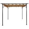 Pergola with Retractable Roof Taupe 9.8'x9.8' Steel 0.6 oz/ft¬≤