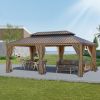 12*20FT patic gazebo,alu gazebo with steel canopy,Outdoor Permanent Hardtop Gazebo Canopy for Patio, Garden, Backyard