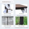 10ft x 10ft Outdoor Patio Gazebo Canopy Tent Coffee-AS