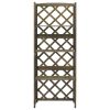 Trellis with Shelves Gray 21.6"x11.8"x55.1" Solid Fir Wood