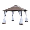 10ft x 10ft Outdoor Patio Gazebo Canopy Tent Coffee-AS