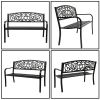 50" Outdoor Welcome Backrest Cast Iron&PVC Bench