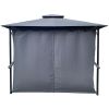 10x10 Ft Outdoor Patio Garden Gazebo Tent With Curtains,Gray