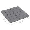 Decking Tiles 20 pcs Gray Wash 11.8"x11.8" Solid Acacia Wood