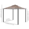 10ft x 10ft Outdoor Patio Gazebo Canopy Tent Coffee-AS