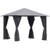 10ft x 10ft Patio Gazebo-Black-AS