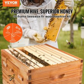 VEVOR Beehive Box Kit Bee Honey Hive (Number of Boxes: Deep Box x 2+ Medium Box x 2)