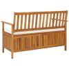 Patio Storage Bench Solid Acacia Wood 47.2"x24.8"x33.1"