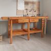 Workbench with Drawers and Vices 75.6"x24.4"x32.7" Solid Wood Acacia