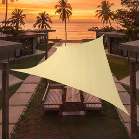 Artpuch Custom Size Beige Sun Shade Sail Triangle Canopy 185 GSM Durable Fabric UV Block Awning for Outdoor Patio Garden Backyard (Customized Availabl (Color: Beige, size: 12'X21')