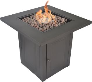 LEGACY HEATING Propane Fire Pit Table, 50,000 BTU Square Fire Table, Fire Pit Propane for Outside Patio (Material: Stainless Steel, Color: Mocha)