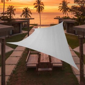 Artpuch Custom Size Light Gray Sun Shade Sail Triangle Canopy 185 GSM Durable Fabric UV Block Awning for Outdoor Patio Garden Backyard (Customized Ava (Color: Light Gray, size: 10'X24')