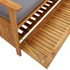 Patio Storage Bench Solid Acacia Wood 47.2"x24.8"x33.1"