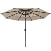 10Ft 3-Tiers 32LEDS Patio Umbrella Beige