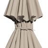 10Ft 3-Tiers 32LEDS Patio Umbrella Beige