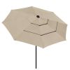 10Ft 3-Tiers 32LEDS Patio Umbrella Beige