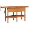 Workbench with Drawers and Vices 63.8"x24.4"x32.7" Solid Wood Acacia