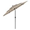 10Ft 3-Tiers 32LEDS Patio Umbrella Beige