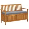 Patio Storage Bench Solid Acacia Wood 47.2"x24.8"x33.1"