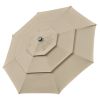 10Ft 3-Tiers 32LEDS Patio Umbrella Beige