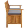 Patio Storage Bench Solid Acacia Wood 47.2"x24.8"x33.1"