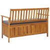 Patio Storage Bench Solid Acacia Wood 47.2"x24.8"x33.1"