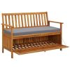 Patio Storage Bench Solid Acacia Wood 47.2"x24.8"x33.1"