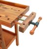 Workbench with Drawers and Vices 63.8"x24.4"x32.7" Solid Wood Acacia