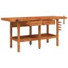 Workbench with Drawers and Vices 75.6"x24.4"x32.7" Solid Wood Acacia