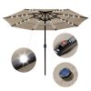 10Ft 3-Tiers 32LEDS Patio Umbrella Beige