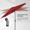 10 Feet Patio Solar Umbrella with Crank and LED Lights